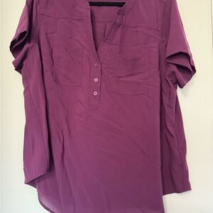 Torrid Plum Button-Front Blouse